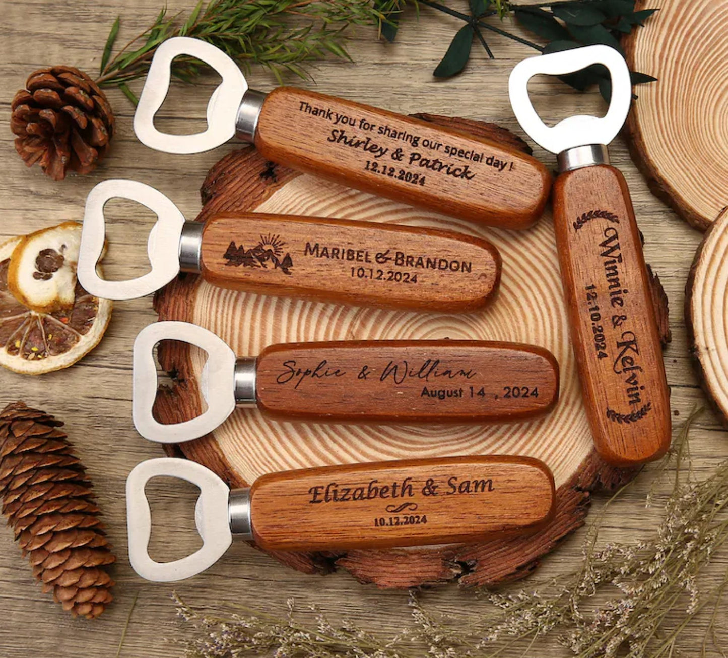 Wood Handle Bottle Opener Walnut