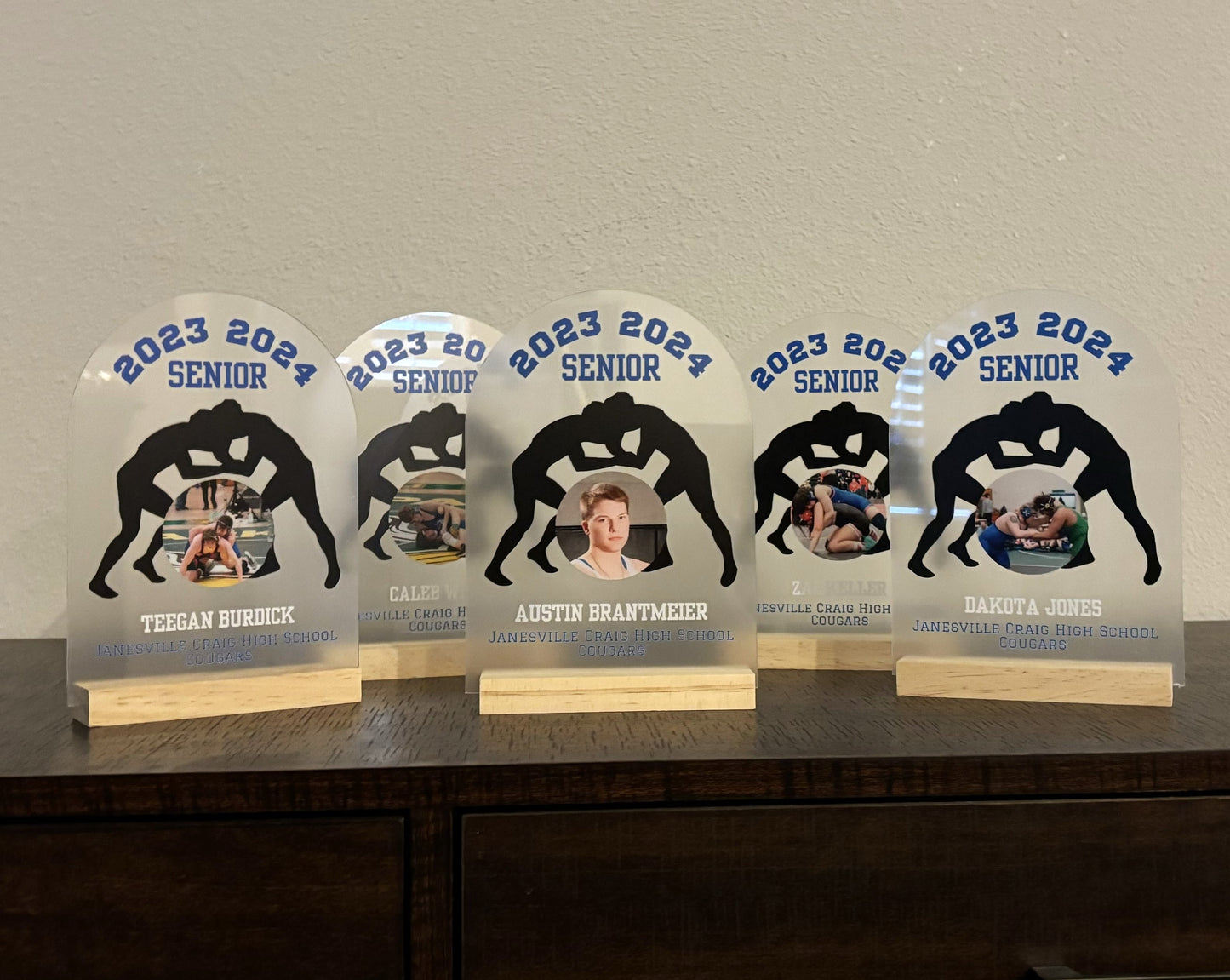 Wrestling Picture Acrylic Sign Sports Keepsake Personalized Athlete Award Squad Gift Competition