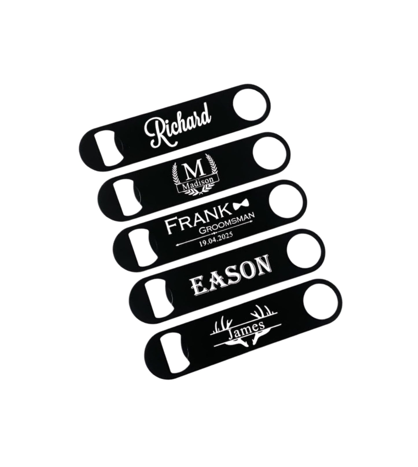 Stainless Steel Flat Bottle Opener Matte Black