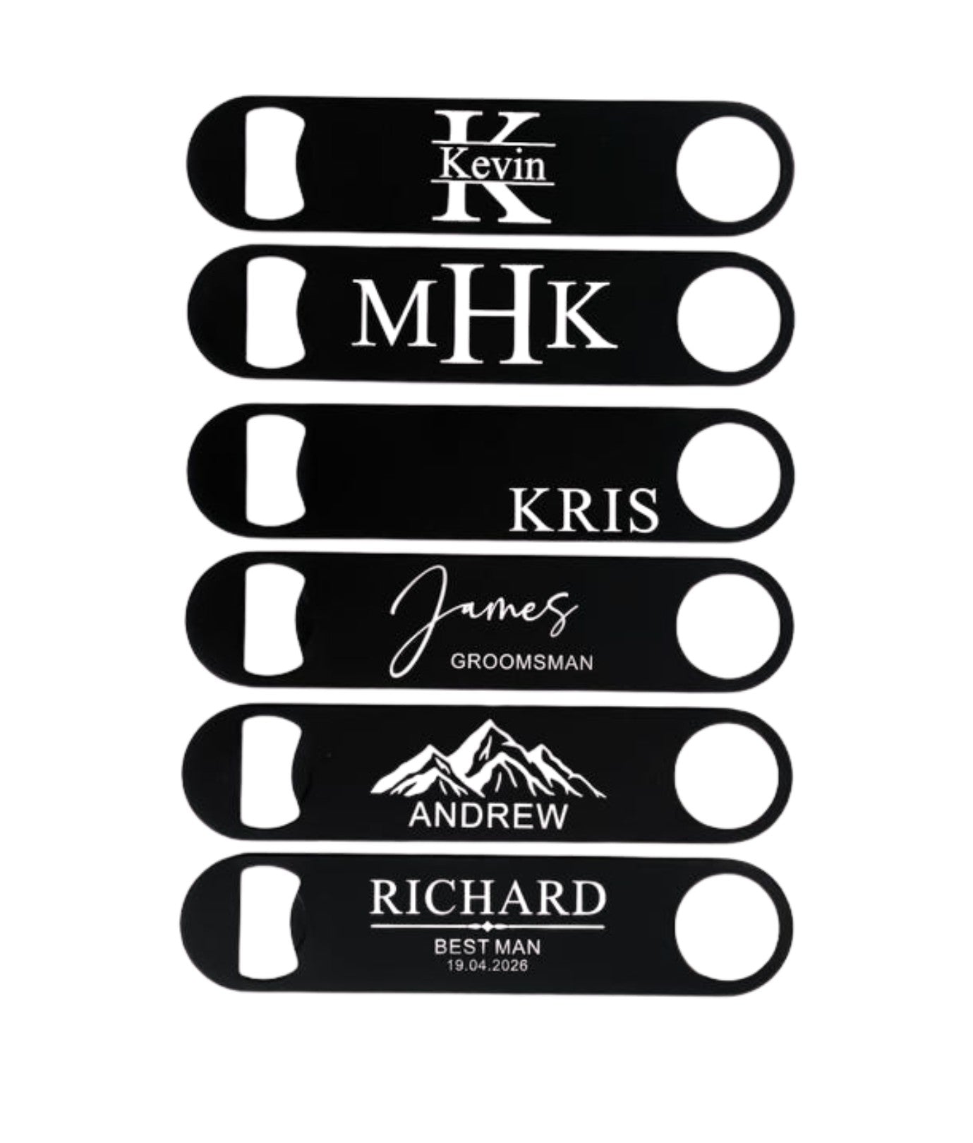 Stainless Steel Flat Bottle Opener Matte Black