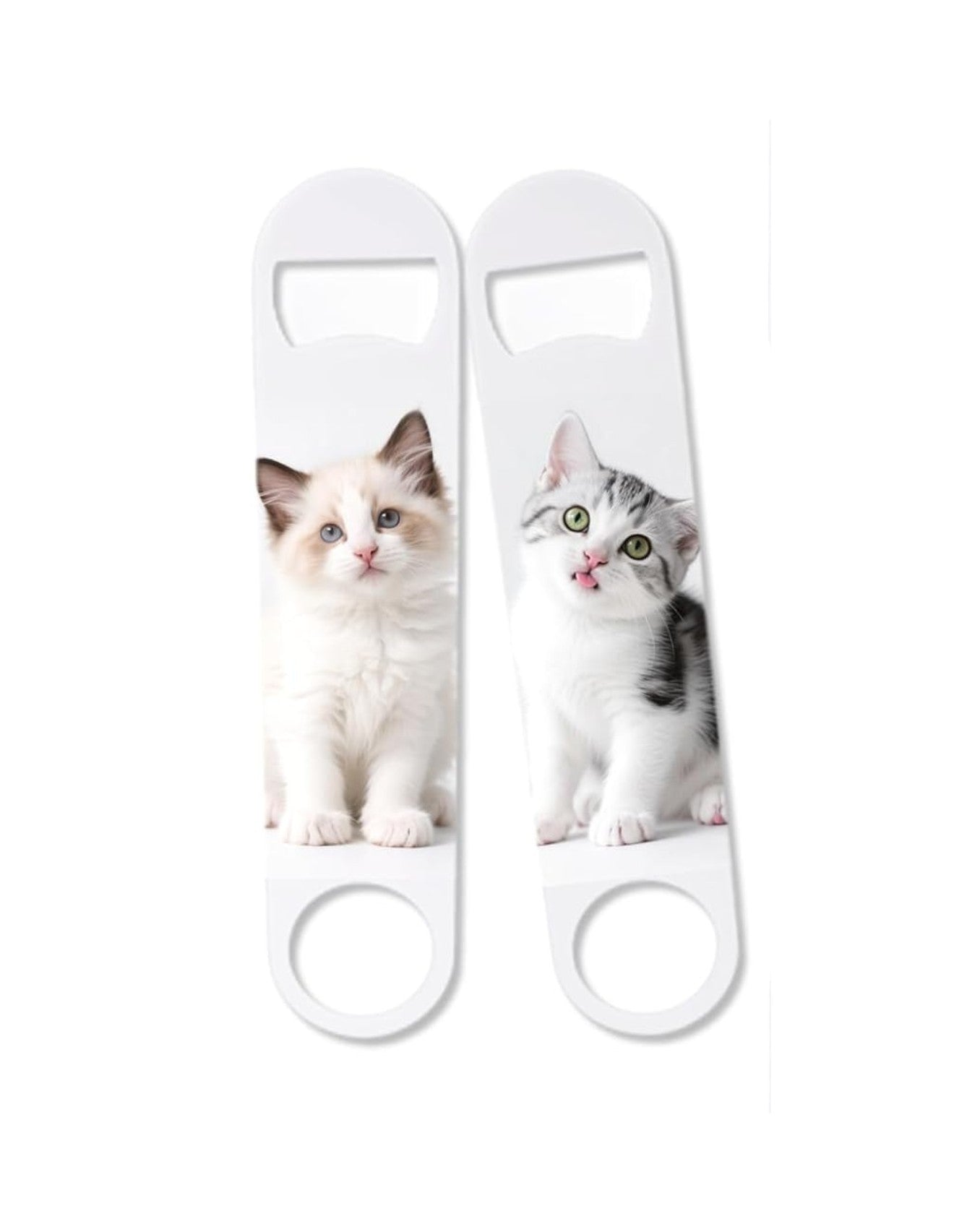Stainless Steel Flat Bottle Opener White