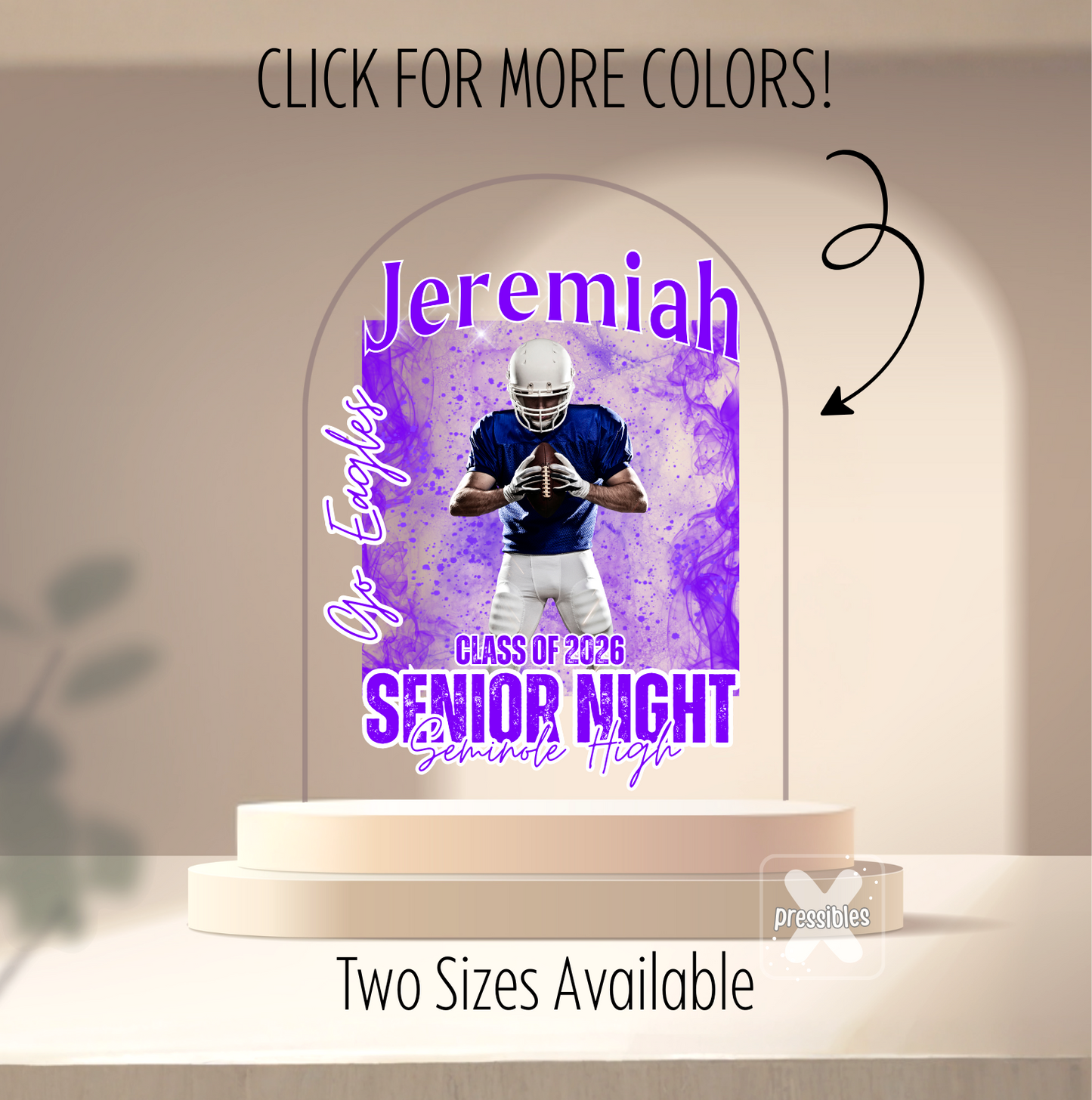 Senior Night Acrylic Sign Personalized High School Athlete Graduation Award Sports Picture Keepsale