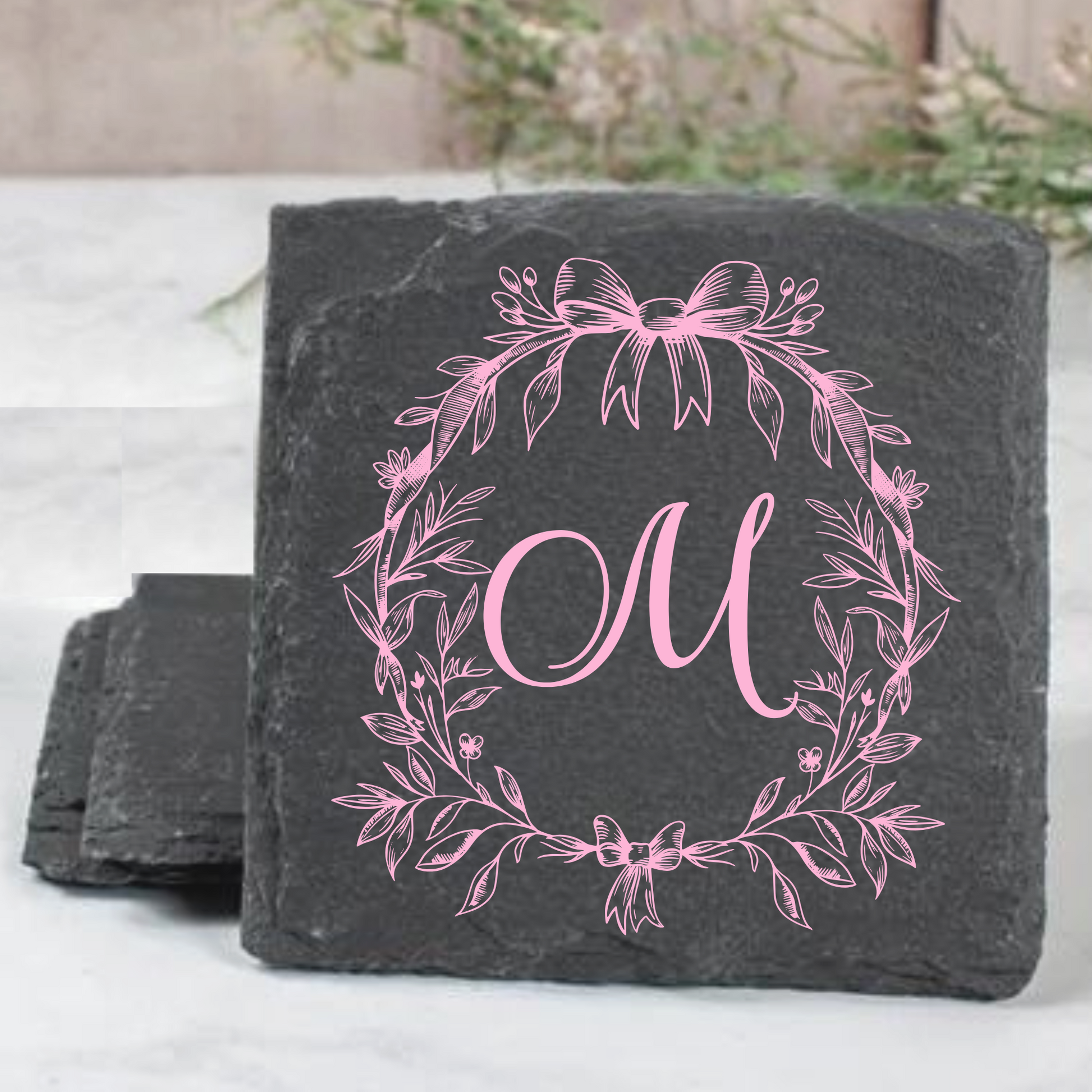 Square Natural Slate Coaster