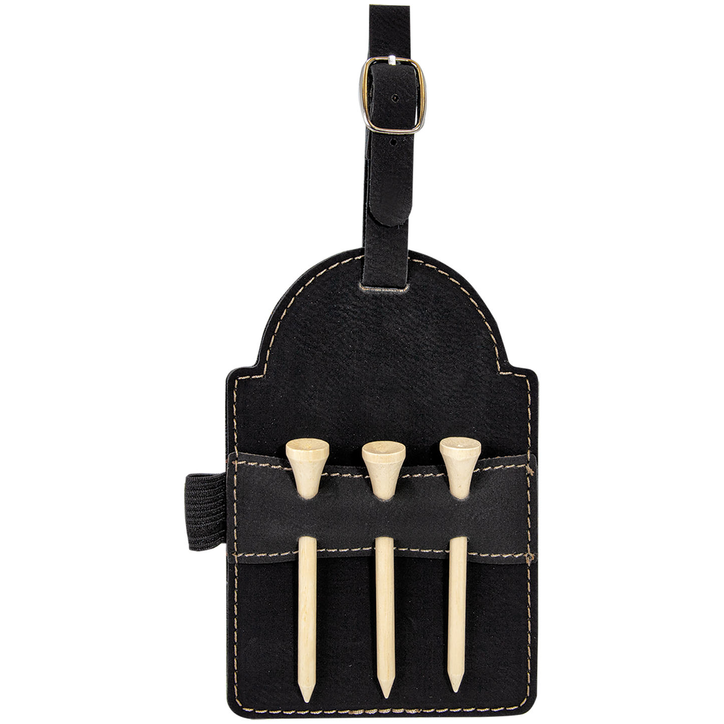 Personalized Golf Bag Tag with 3 Wooden Tee Set
