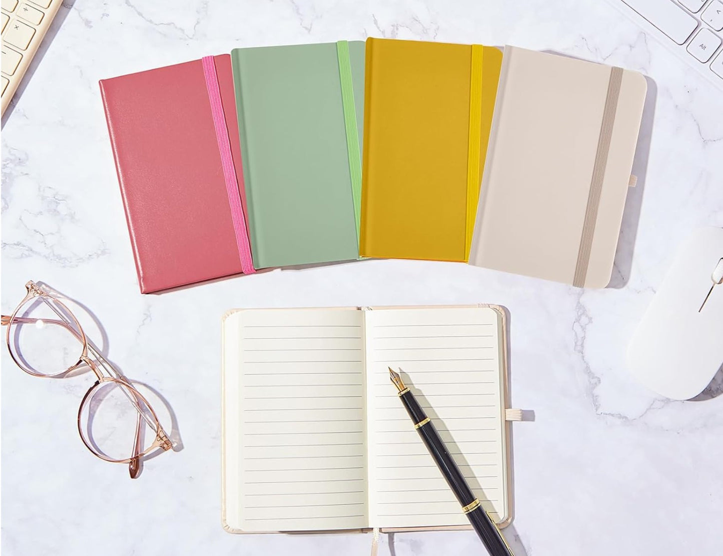 Personalized Hard Cover Mini Journal A6 Deep Pastels
