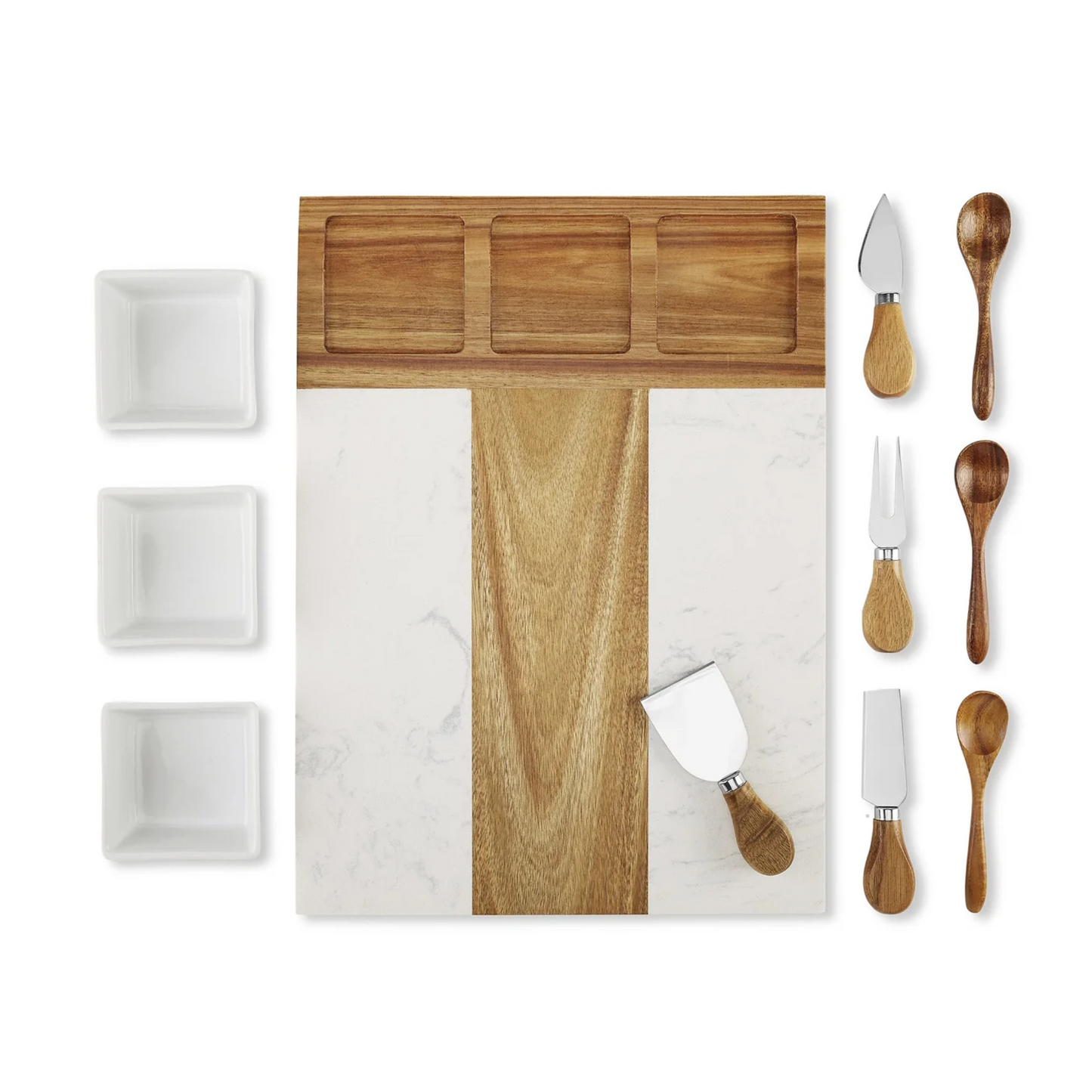 Personalized Marble Charcuterie Board - 11 Piece Set