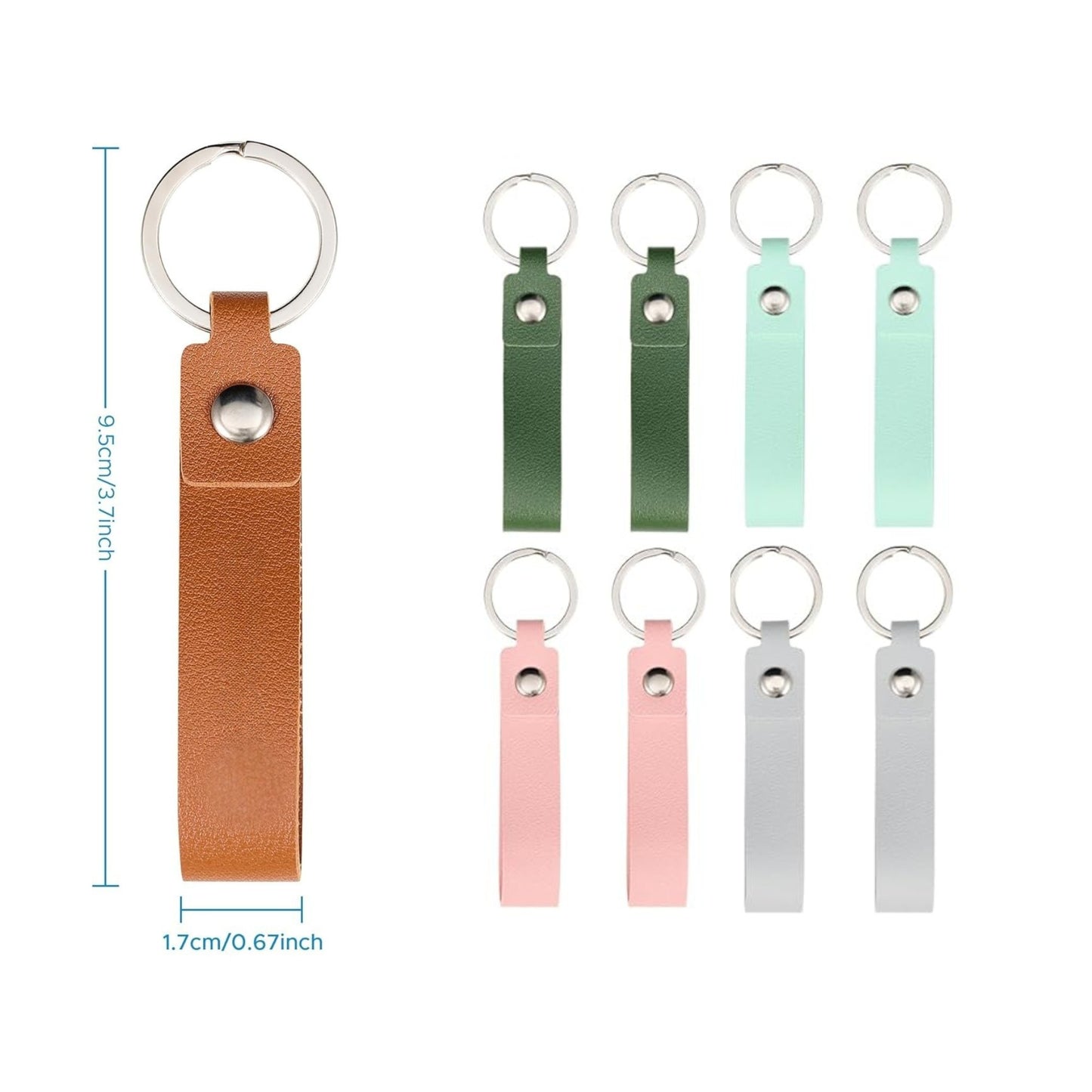 Engraved Leather Keychain Neutrals