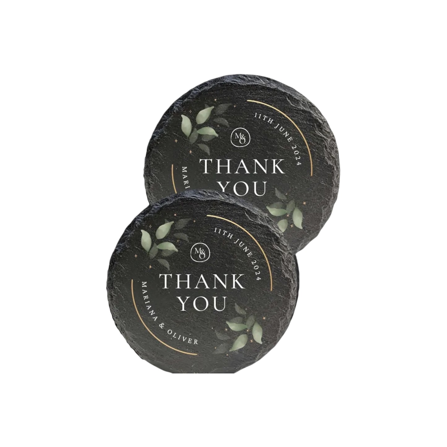 Round Natural Slate Coaster