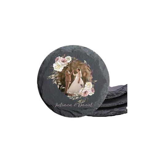 Round Natural Slate Coaster