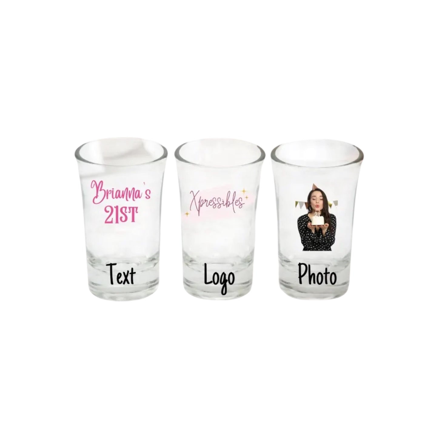 21st Birthday Photo Shot Glass Souvenir