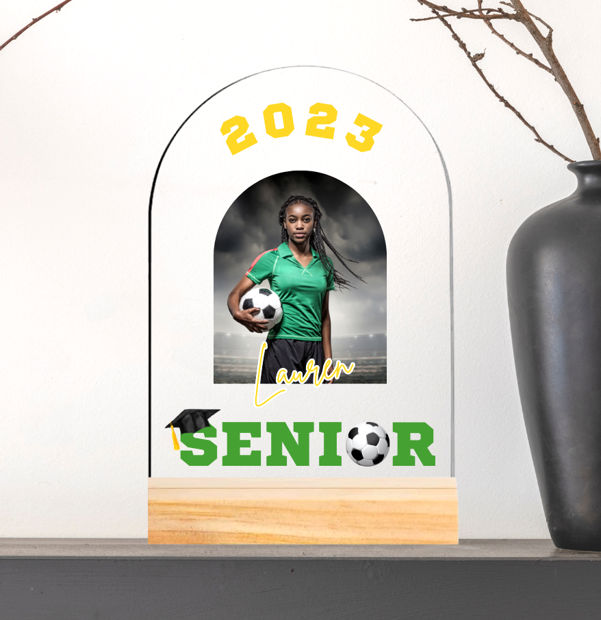 Soccer Picture Acrylic Sign Sports Keepsake Personalized Athlete Award Squad Gift Competition