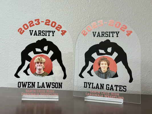 Wrestling Picture Acrylic Sign Sports Keepsake Personalized Athlete Award Squad Gift Competition