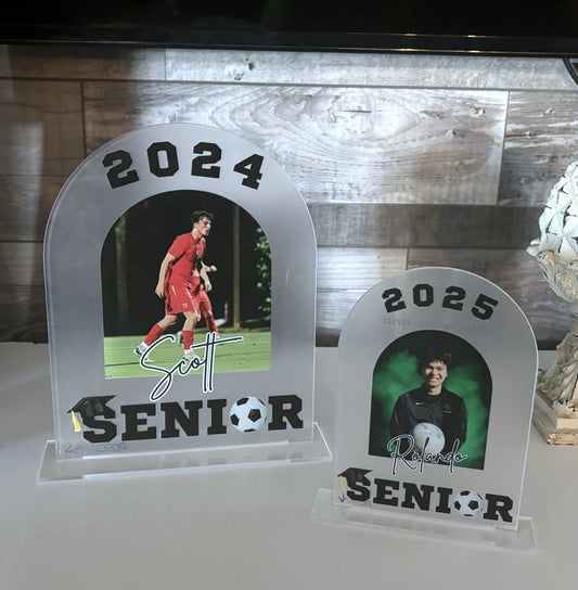 Sports Picture Acrylic Sign Keepsake Personalized Athlete Award Soccer Team Gift