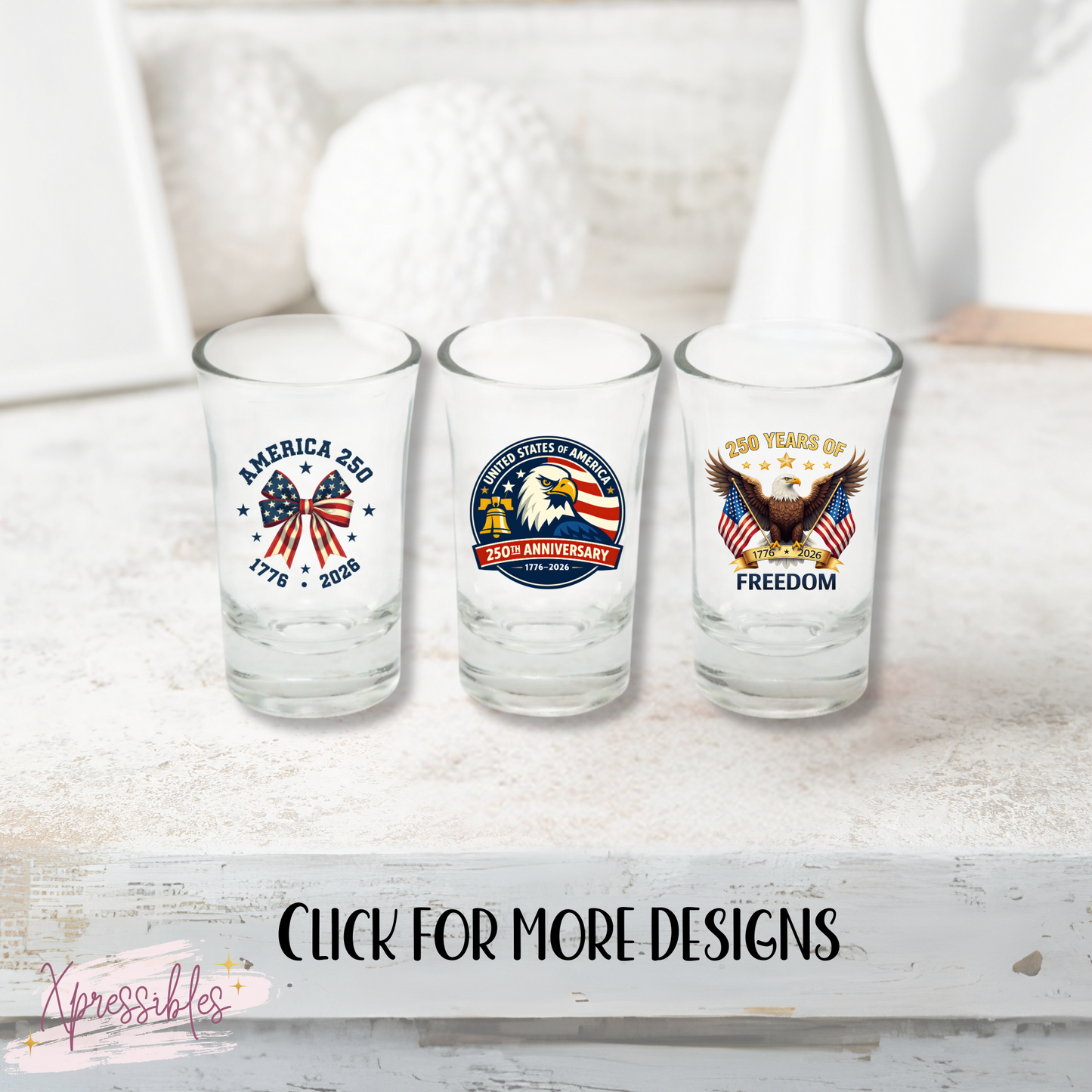 Souvenir Shot Glass USA Birthday America 250th