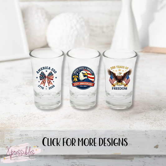 Souvenir Shot Glass USA Birthday America 250th