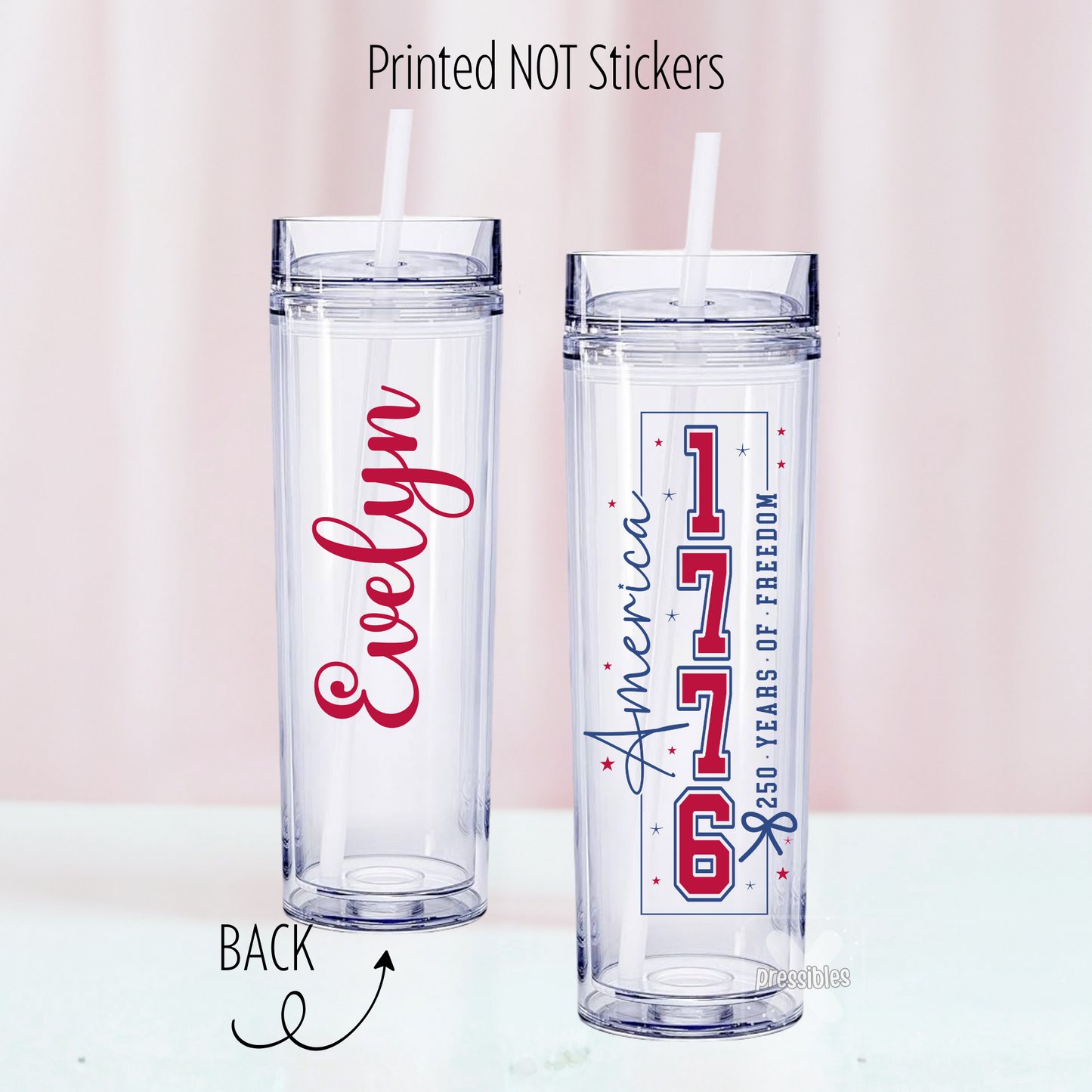 Personalized USA 250th Skinny Tumbler – Custom America 1776–2026 Patriotic Keepsake