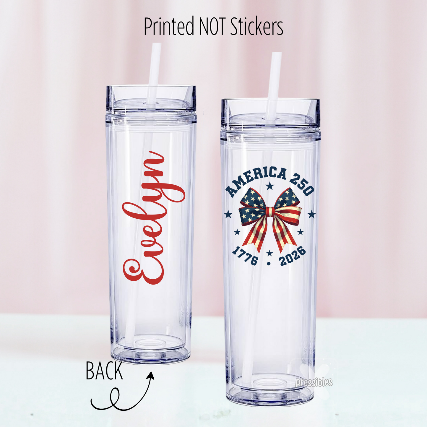 Personalized USA 250th Skinny Tumbler – Custom America 1776–2026 Patriotic Keepsake