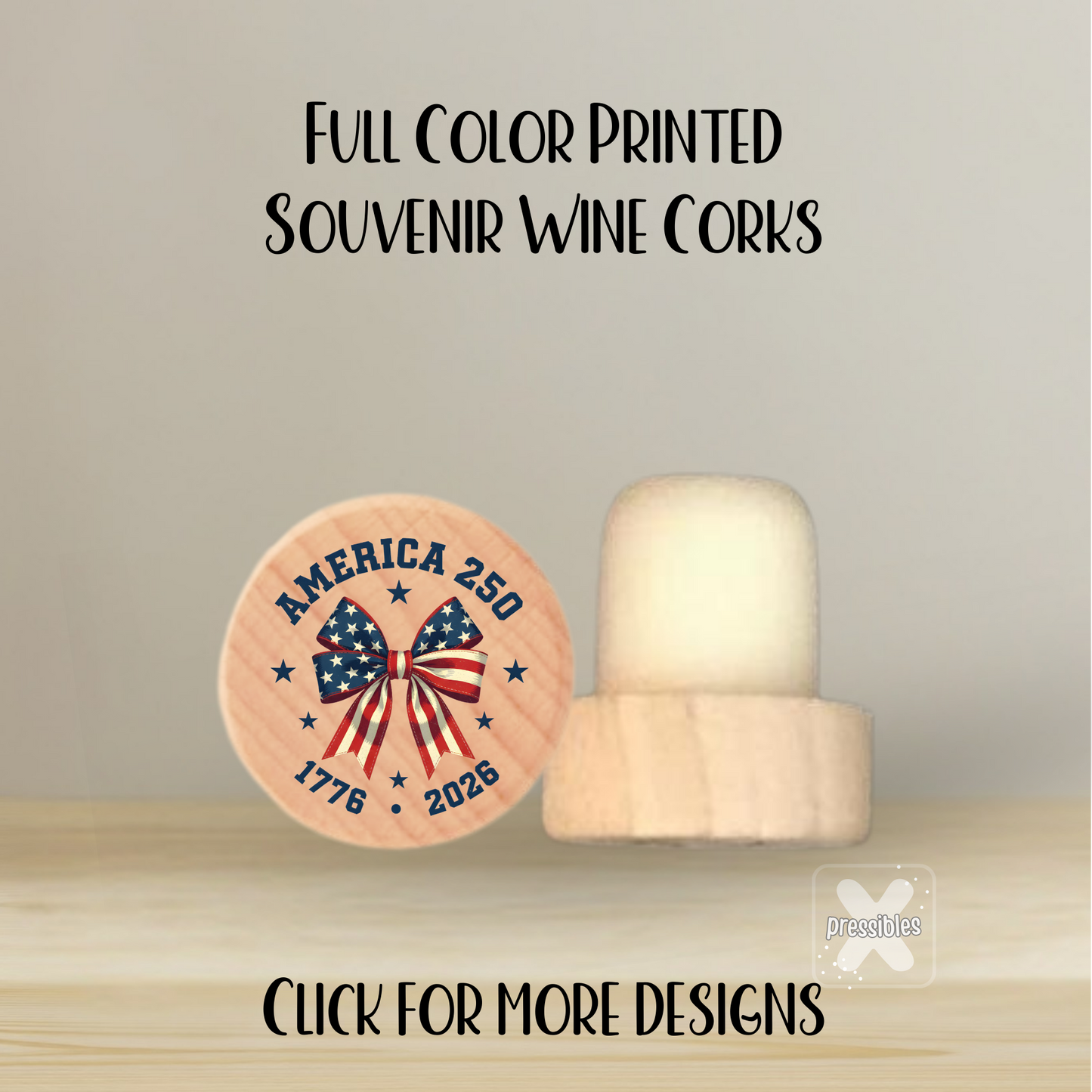 USA 250th Party Favors Souvenir Wine Corks