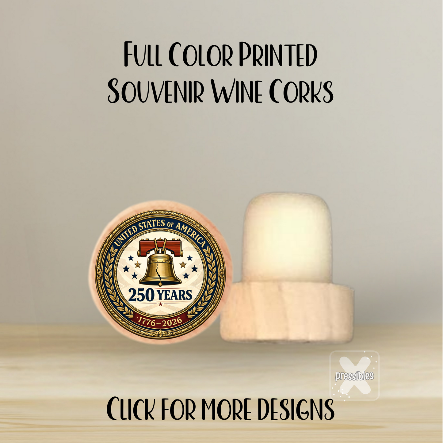 USA 250th Party Favors Souvenir Wine Corks