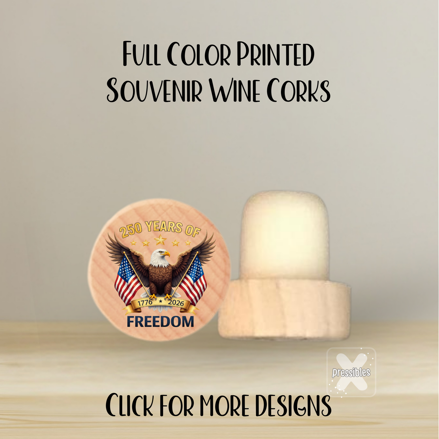 USA 250th Party Favors Souvenir Wine Corks