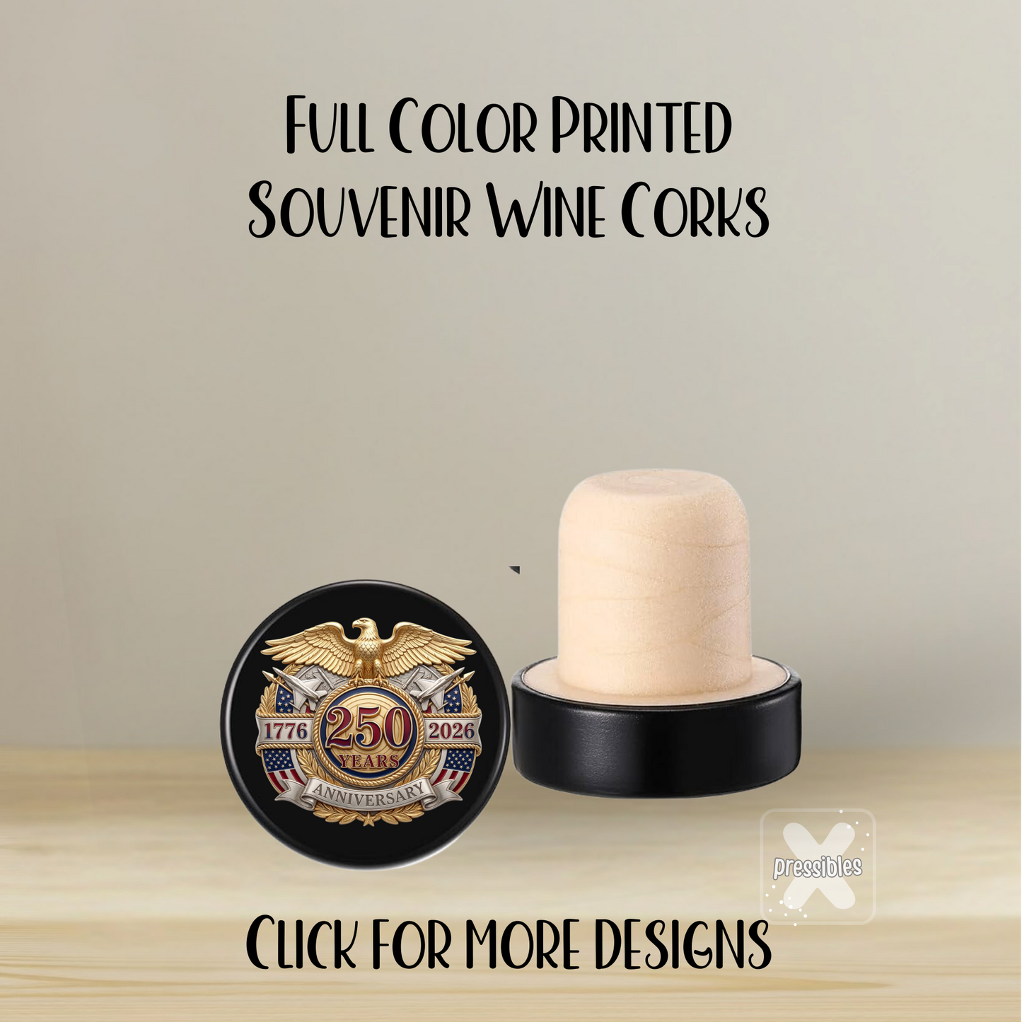 USA 250th Party Favors Souvenir Wine Corks