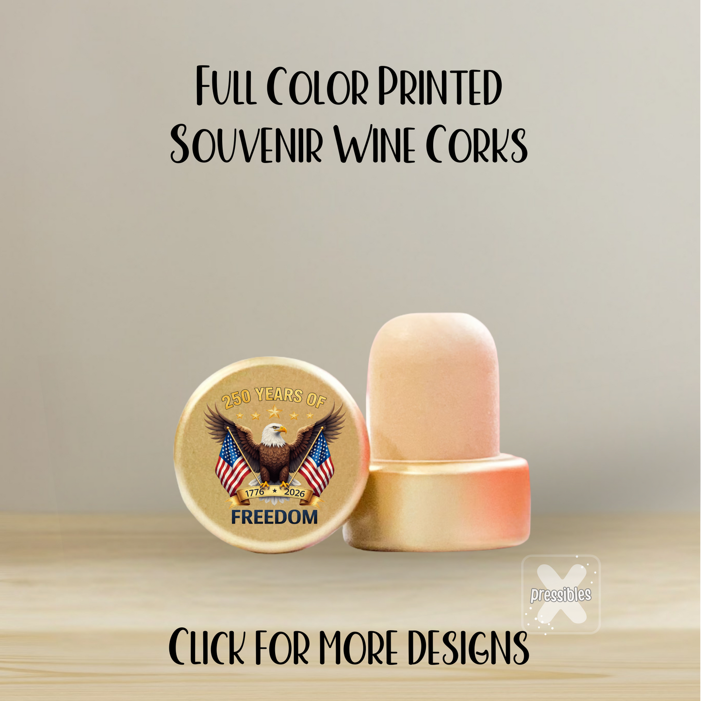 USA 250th Party Favors Souvenir Wine Corks