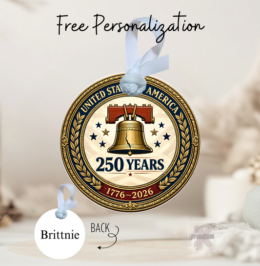 America 250th Birthday Personalized Keepsake Ornament