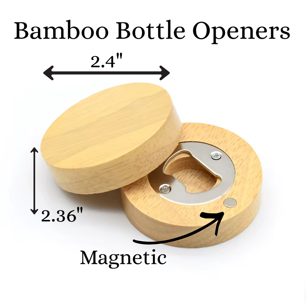 Round Bamboo Magnetic Bottle Opener