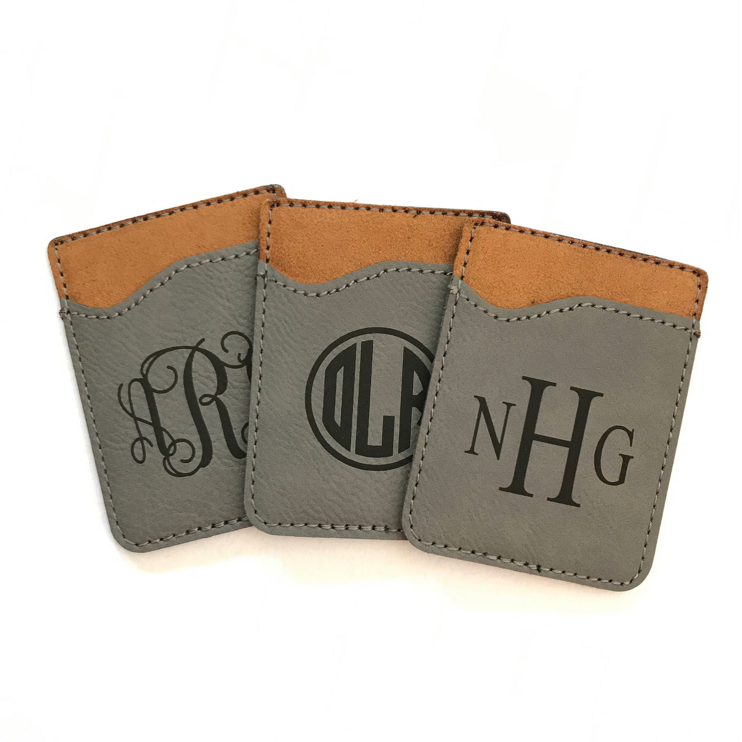 Engraved Leather Phone Pocket Wallet