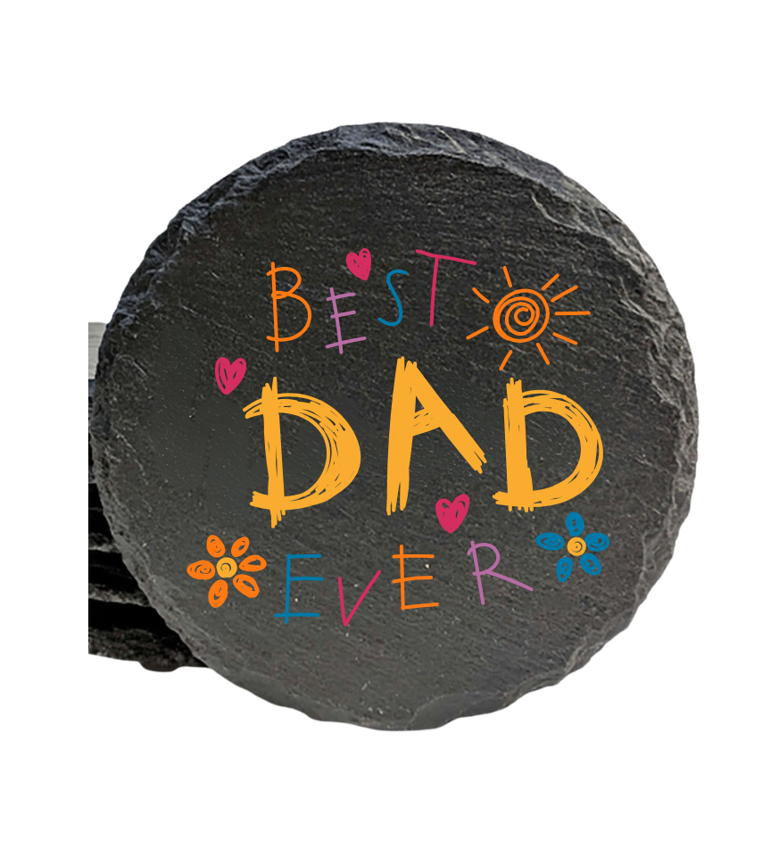 Round Natural Slate Coaster