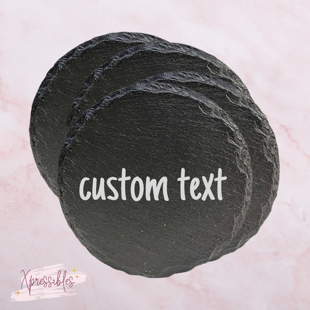 Round Natural Slate Coaster
