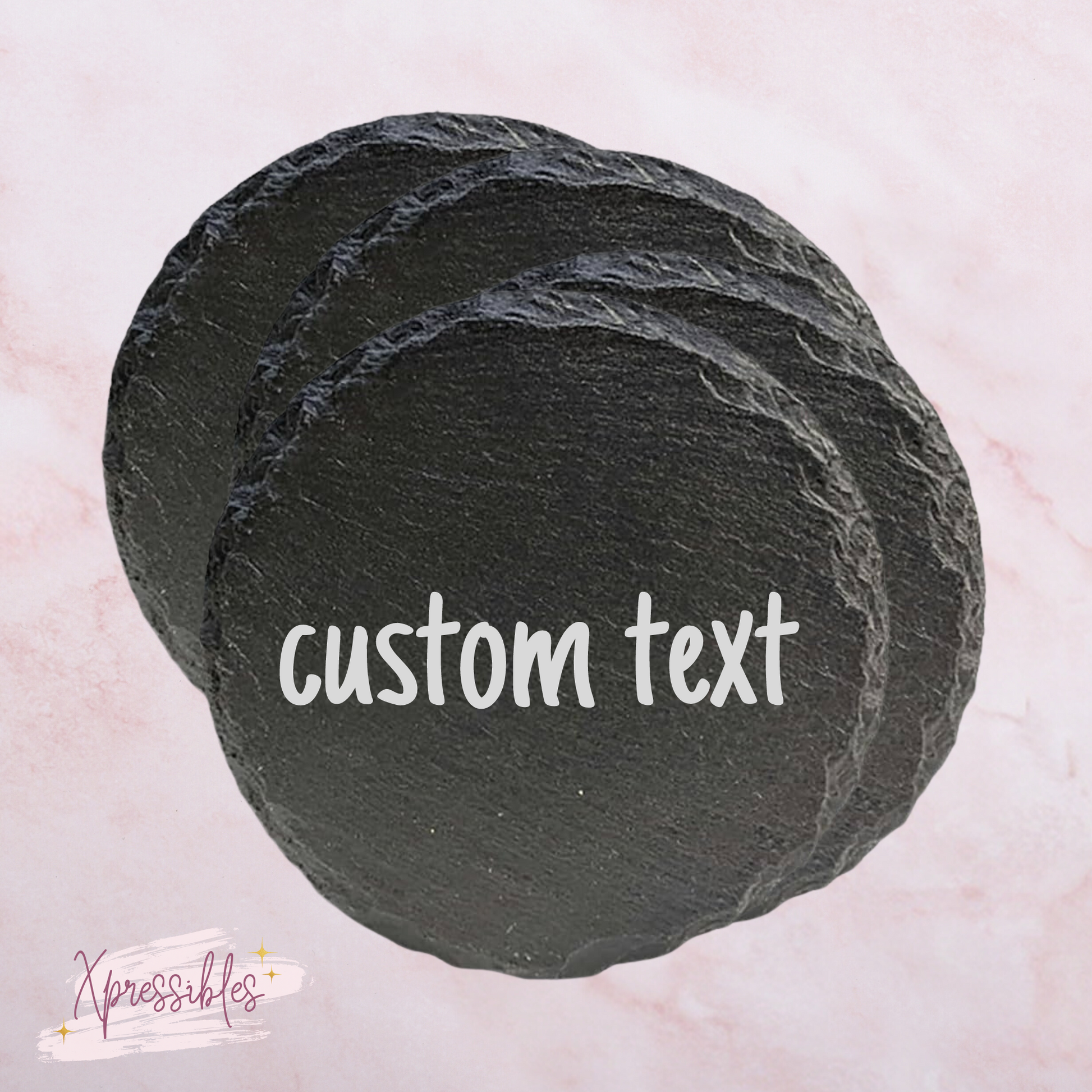 Round Natural Slate Coaster