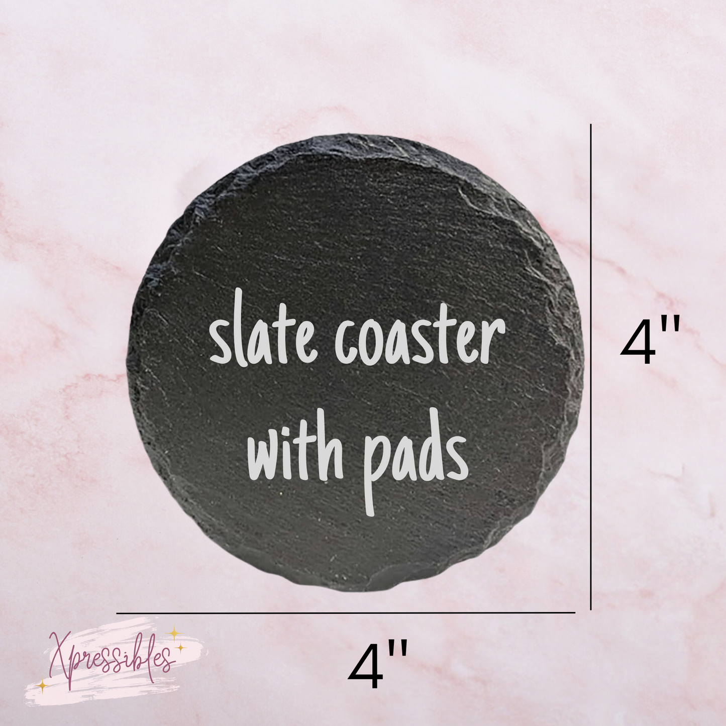 Round Natural Slate Coaster