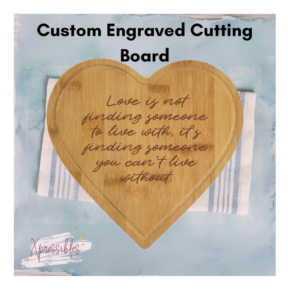Cutting Board Bamboo Heart