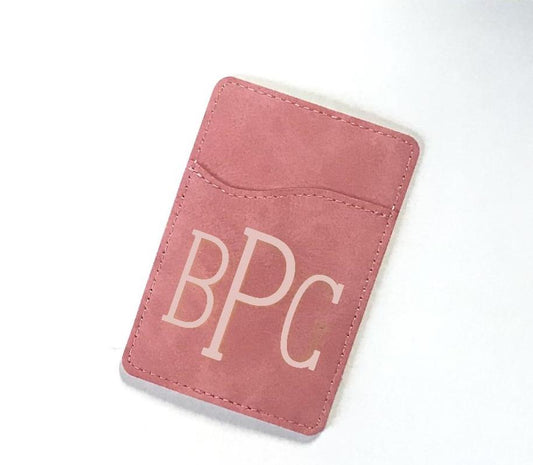 Engraved Leather Phone Pocket Wallet