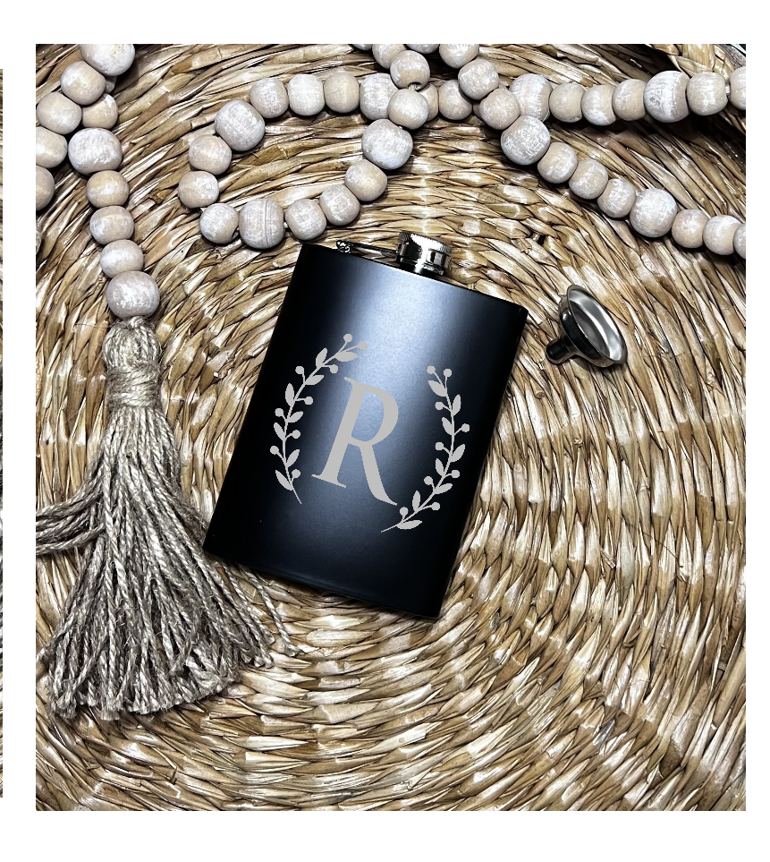 Monogrammed Flask