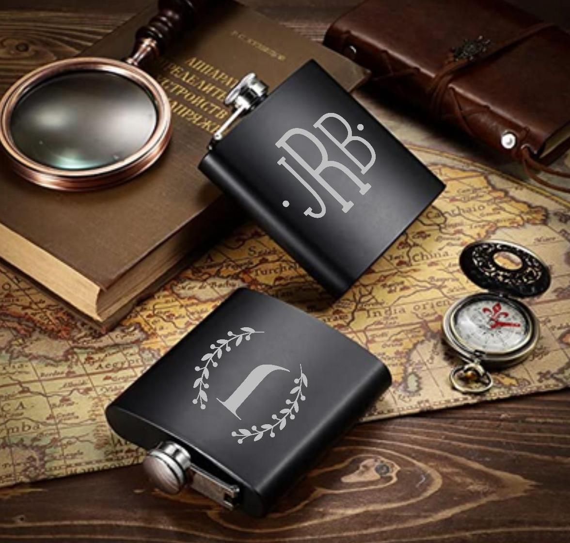 Monogrammed Flask