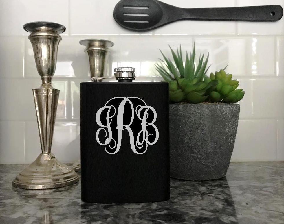 Monogrammed Flask