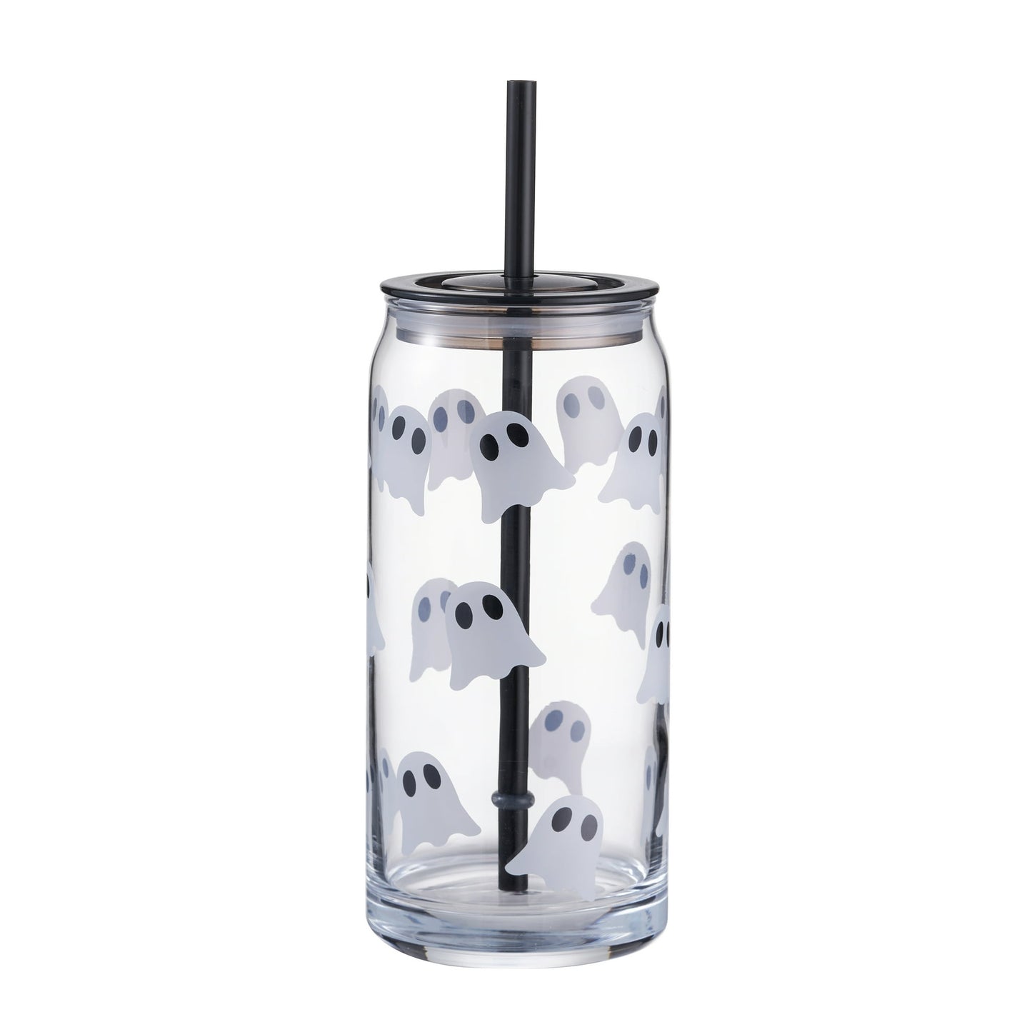 Glass Can Tumbler Halloween Ghost