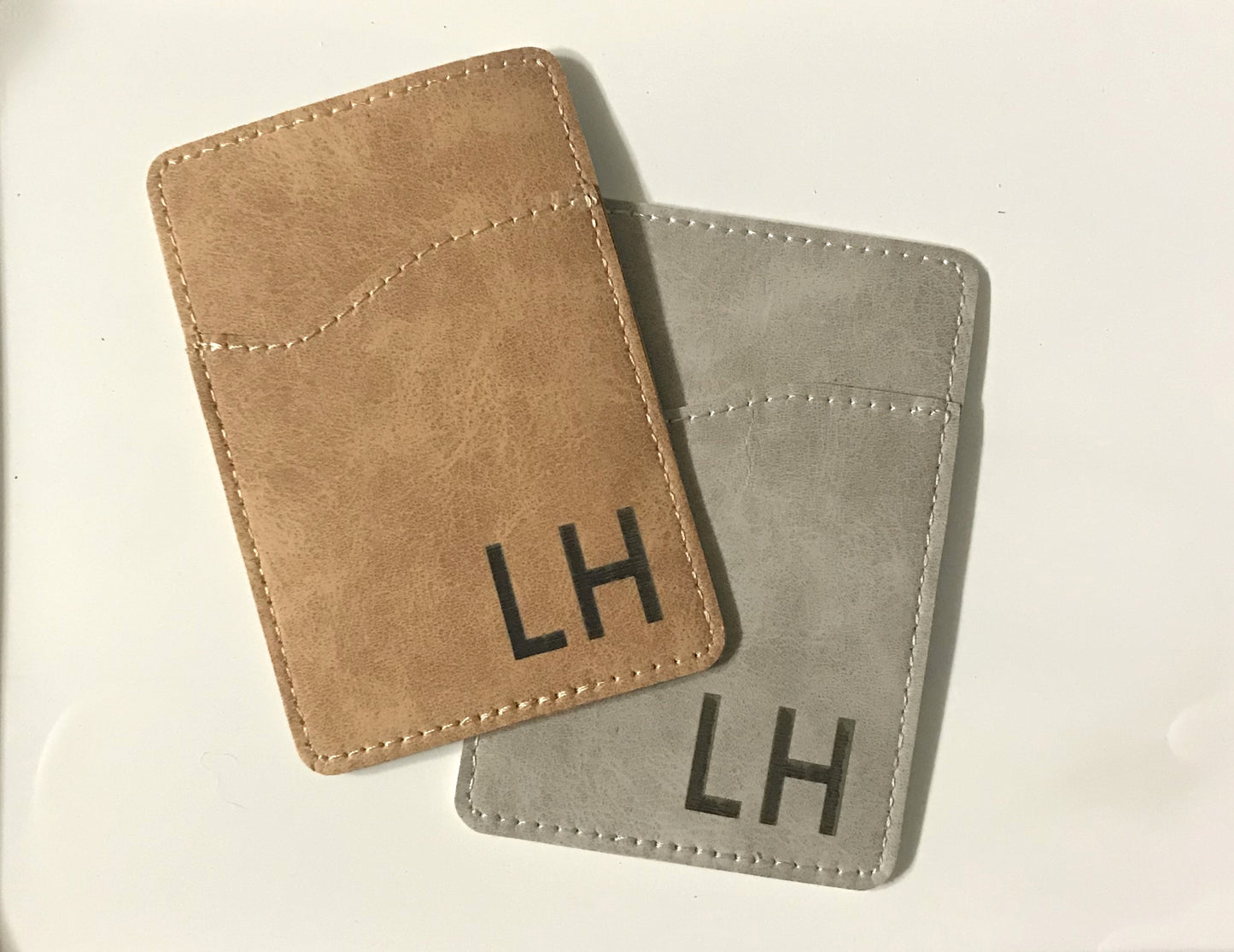 Engraved Leather Phone Pocket Wallet