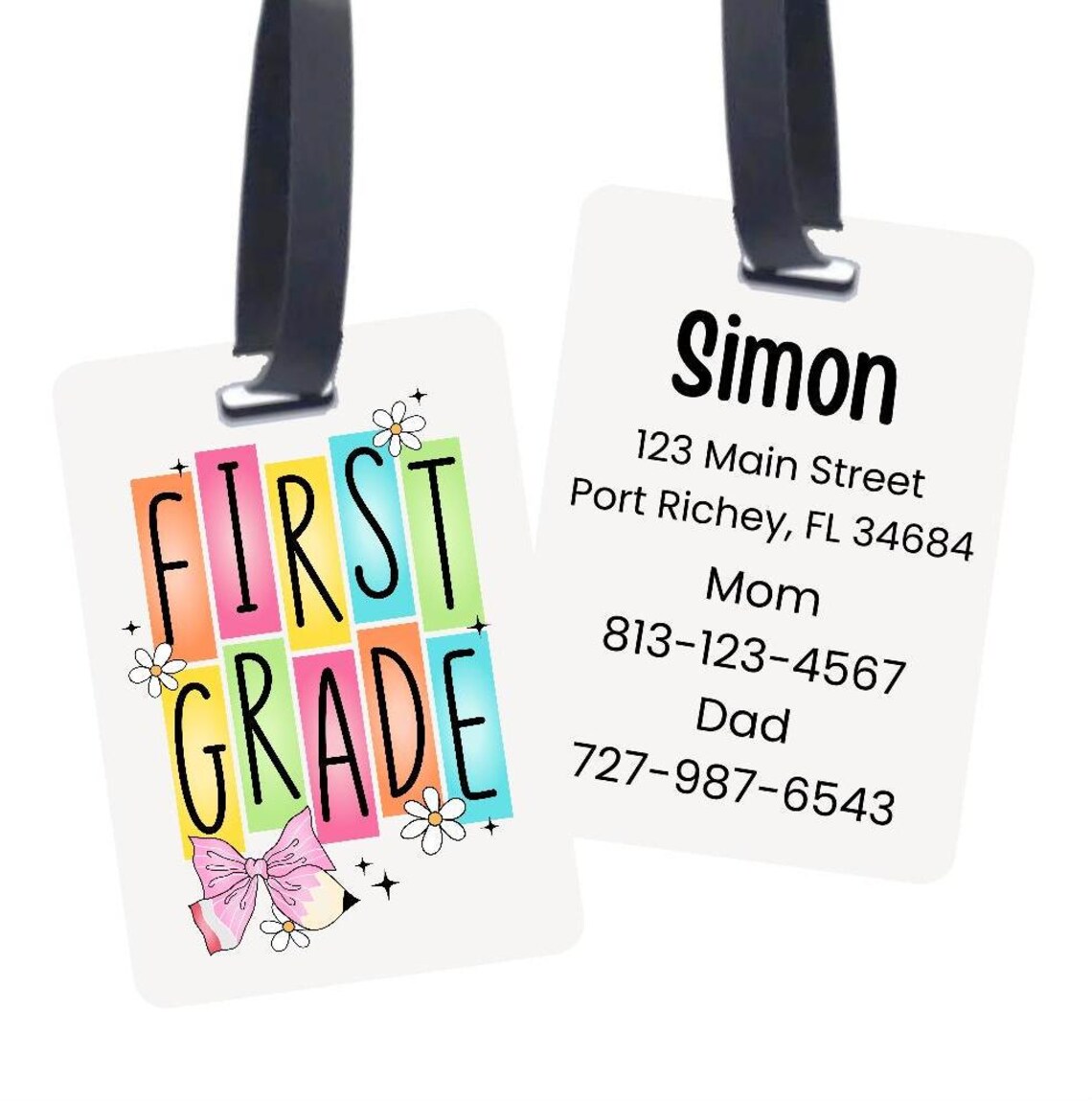 Personalized School Bag Tags