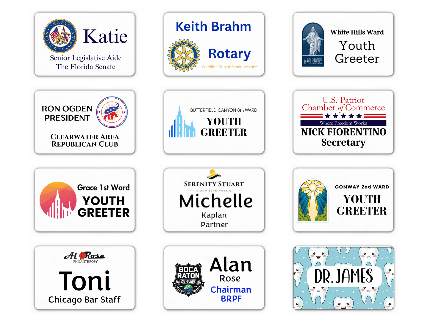 Custom PVC Magnetic Name Badge 3x2"