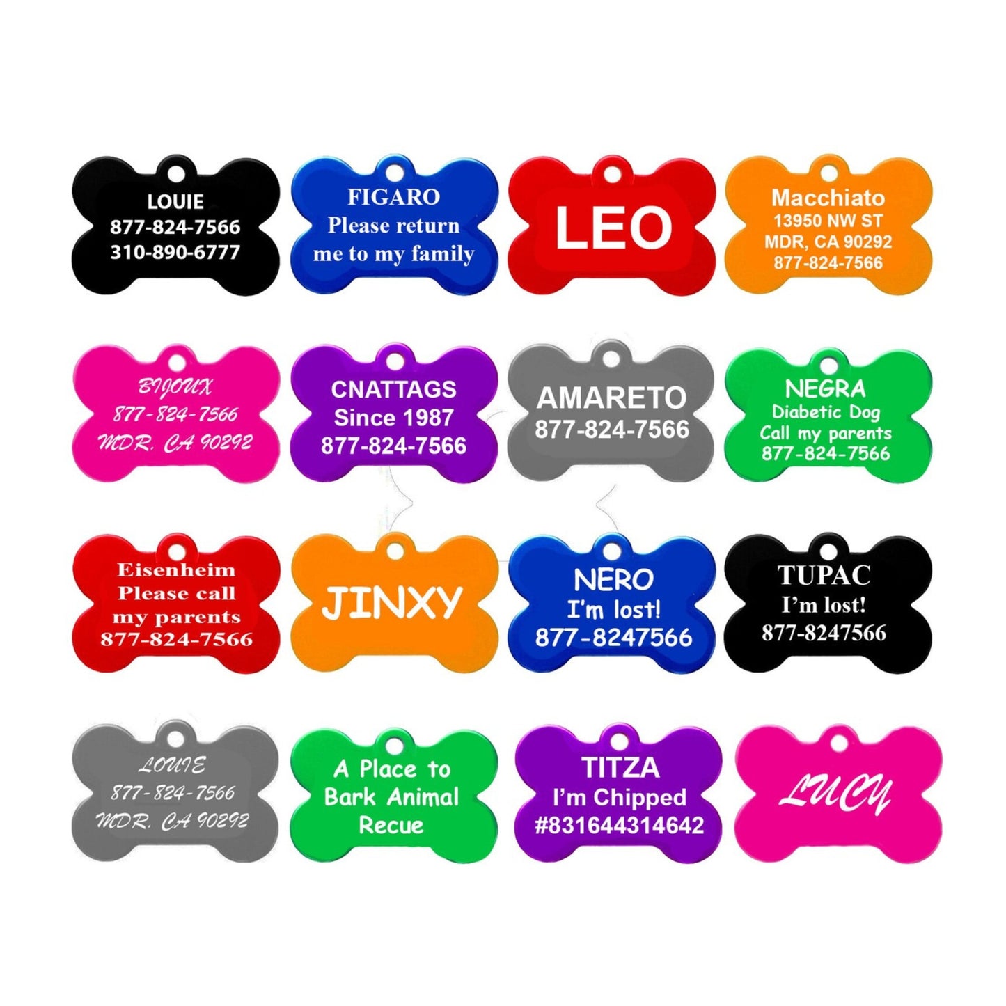 Personalized Pet ID Tags Bone