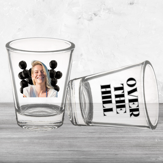 Over the Hill Birthday Photo Shot Glass Souvenir