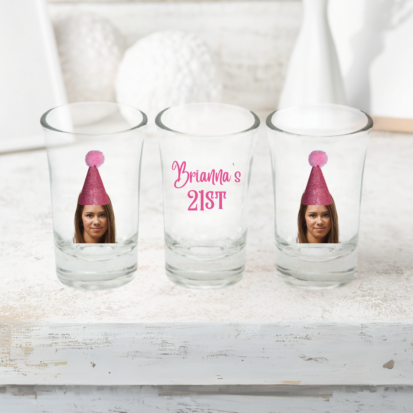21st Birthday Photo Shot Glass Souvenir