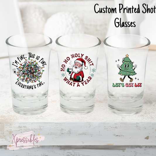 Funny Christmas Party Shot Glasses