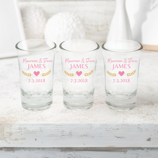Shot Glass Personalized Wedding Engagement Anniversary Souvenir