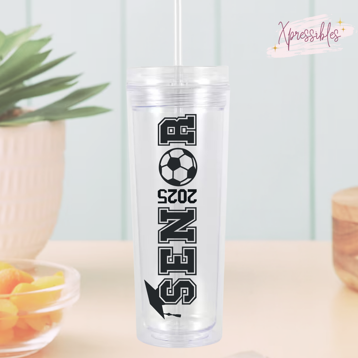 Senior Sports Graduation Skinny Tumbler 18.5 oz