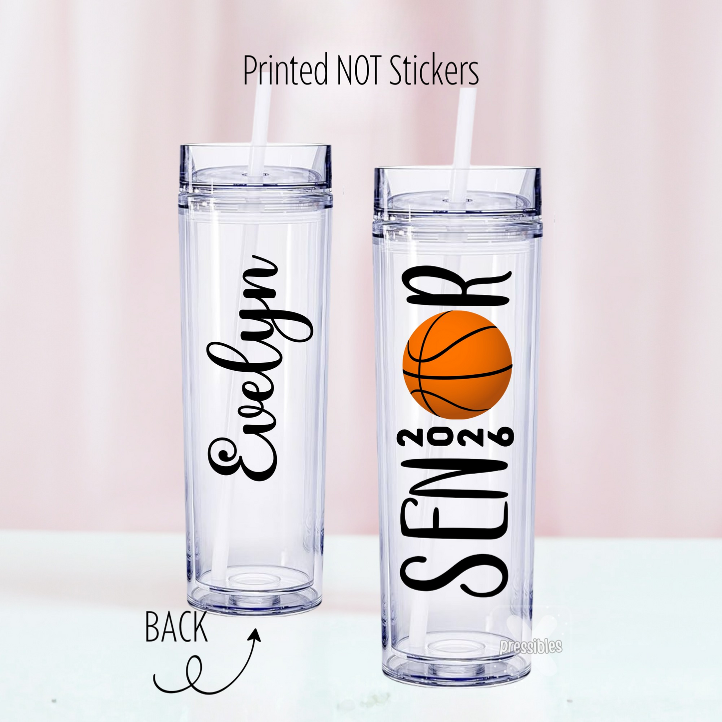 Senior Graduation Sports Personalzied Skinny Tumbler 18.5 oz