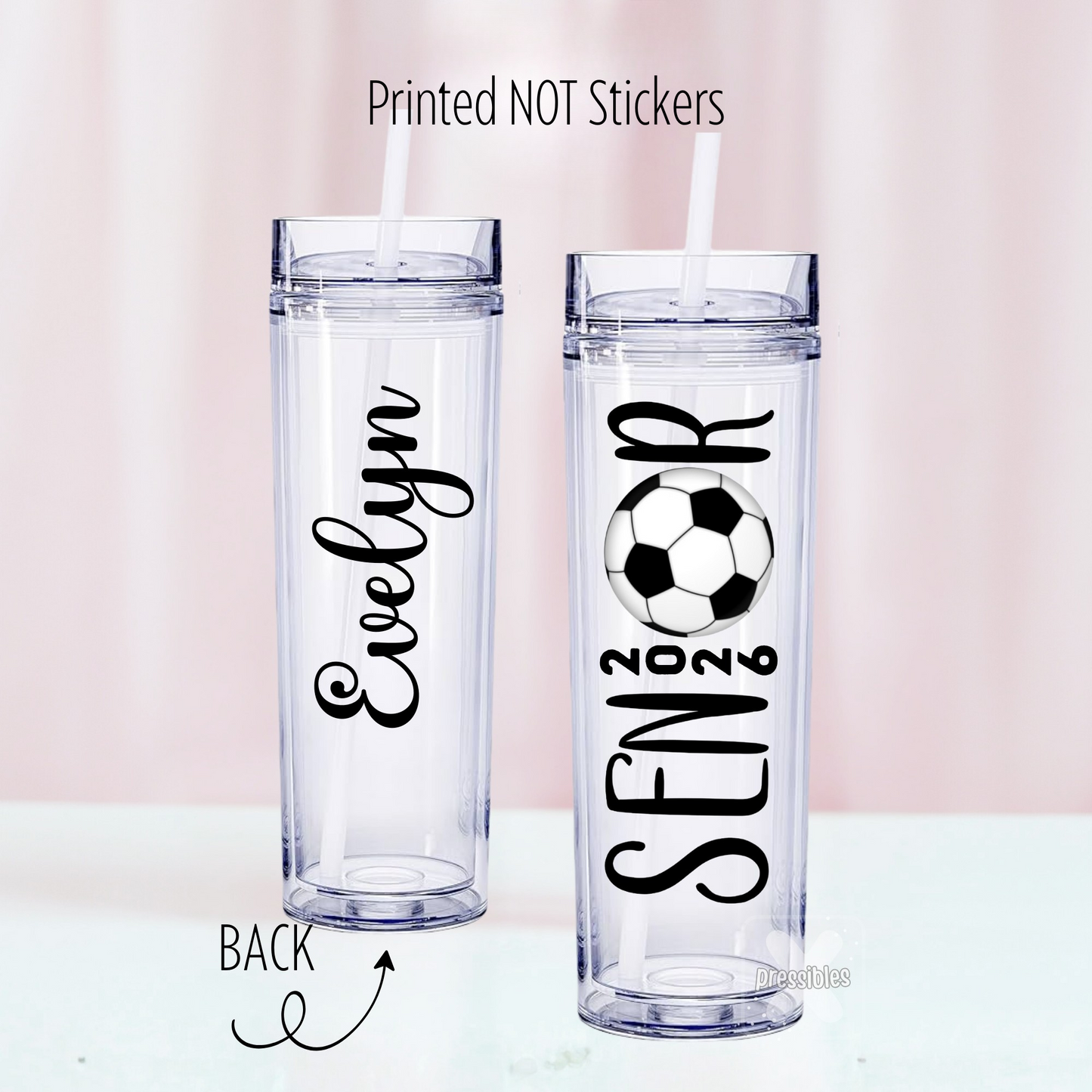 Senior Graduation Sports Personalzied Skinny Tumbler 18.5 oz